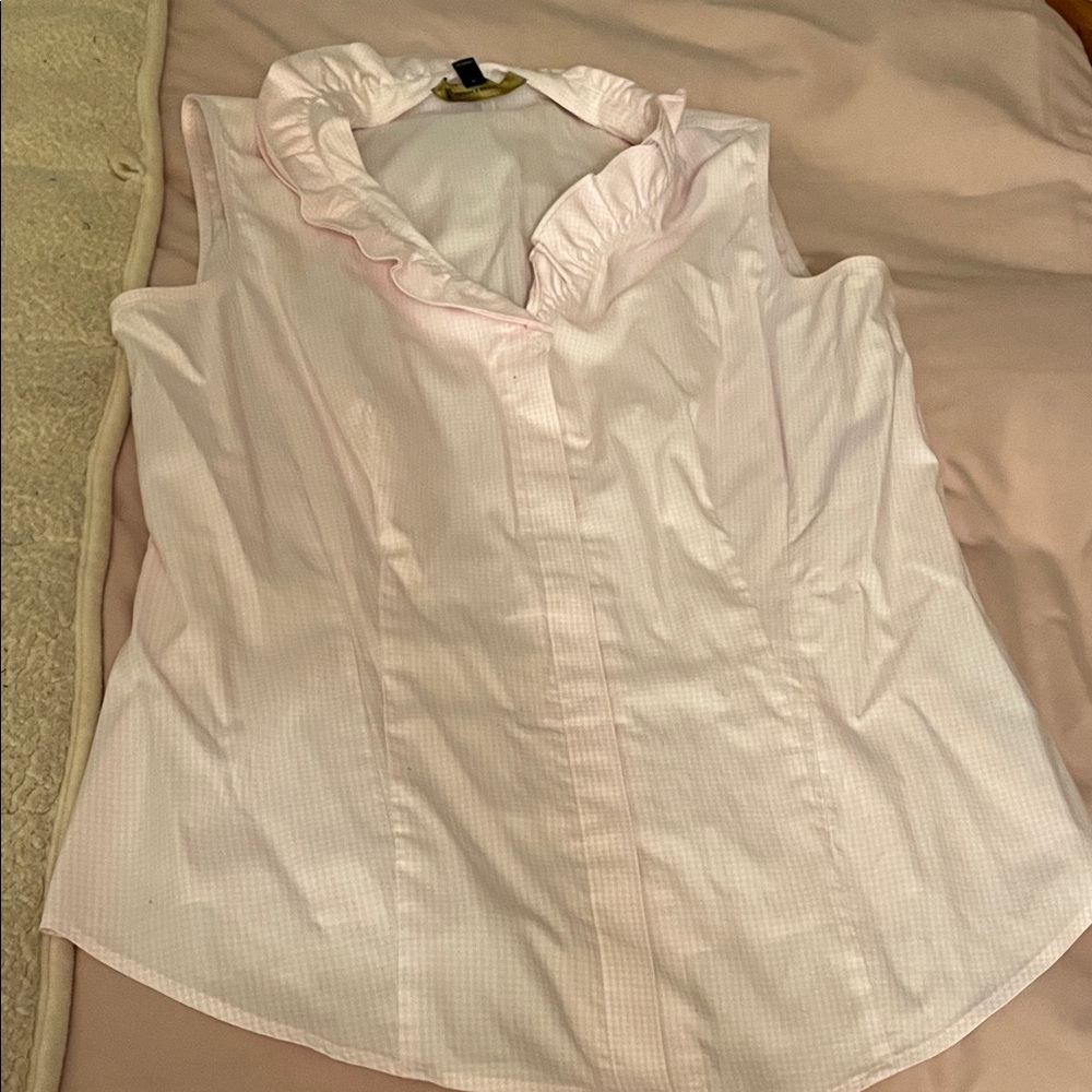 Brooks Brothers Light Pink Ruffled Blouse